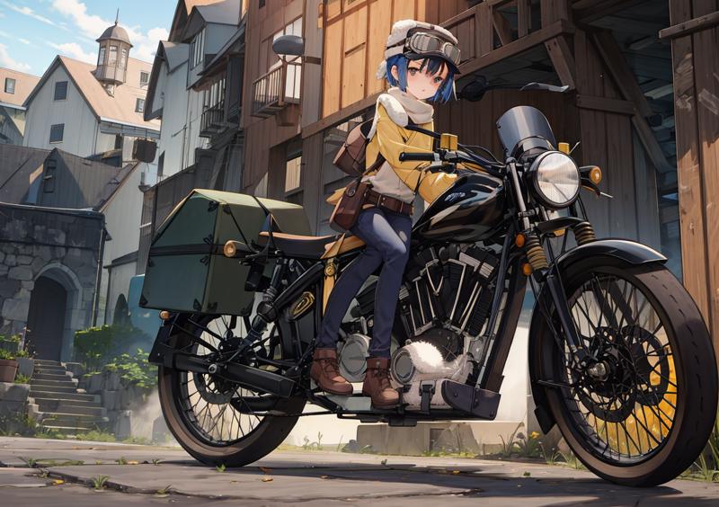 09105-524191776-beautiful, masterpiece, best quality, 1girl, kino, belt pouch, fur hat, goggles on headwear, hermes, kino no tabi, motor vehicle.png